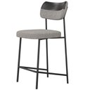 Ver imagem 7 de Kit 08 Banquetas Baixa Bar Cozinha Sala Jantar Preto Elira L02 Couríssimo Preto Linho Cinza - Lyam