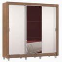 Ver imagem 3 de Guarda Roupa Casal Madesa Lyon Plus 3 Portas de Correr com Espelho 4 Gavetas com Pés - Rustic/