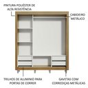 Ver imagem 6 de Guarda Roupa Casal Madesa Lyon Plus 3 Portas de Correr com Espelho 4 Gavetas com Pés - Rustic/