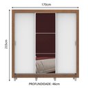Ver imagem 4 de Guarda Roupa Casal Madesa Lyon Plus 3 Portas de Correr com Espelho 4 Gavetas com Pés - Rustic/