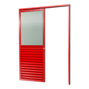 Ver imagem 1 de Porta Correr Suspensa Meia Veneziana Meia Vidro Dir L.25 Vermelha 210x80 Brimak