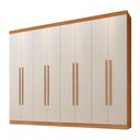 Ver imagem 2 de Guarda-roupa Casal Taurus 8 Portas 4 Gavetas Cinamomo/off White - Pnr Móveis