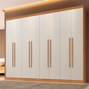 Ver imagem 1 de Guarda-roupa Casal Taurus 8 Portas 4 Gavetas Cinamomo/off White - Pnr Móveis