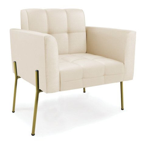 Poltrona Pé de Ferro Dourado para Sala Elisa Corino D03 - D’Rossi