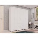 Ver imagem 6 de Guarda-roupa Casal 6 Portas 2 Gavetas Estrela Premium Salleto Branco