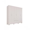 Ver imagem 1 de Guarda-roupa Casal 6 Portas 2 Gavetas Estrela Premium Salleto Branco