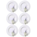 Ver imagem 1 de Jogo 6 Pratos Sobremesa 21cm em Porcelana Tramontina Pratinho Servir Doces Tortas Decorado Lilla
