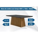 Ver imagem 2 de Sala de Jantar Completa Luna Tampo Madeirado C/ Vidro Curvo 180x90 e 6 Cadeiras Melissa Imbuia -