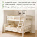 Ver imagem 6 de Beliche Casal Alta de Madeira com Grade de Proteção e Escada Robusta Reforçada