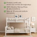 Ver imagem 7 de Beliche Casal Alta de Madeira com Grade de Proteção e Escada Robusta Reforçada