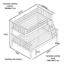 Ver imagem 2 de Beliche Casal Alta de Madeira com Grade de Proteção e Escada Robusta Reforçada