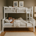 Ver imagem 3 de Beliche Casal Alta de Madeira com Grade de Proteção e Escada Robusta Reforçada