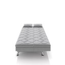 Ver imagem 7 de Sofá Cama Sala de Estar 193cm Belinda com Pés Alumínio Veludo Cinza Claro G45 - Gran Belo