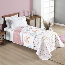 Conjunto de Lencol Solteiro Mundo Kids 200 Fios Dupla Face:princesa - 3