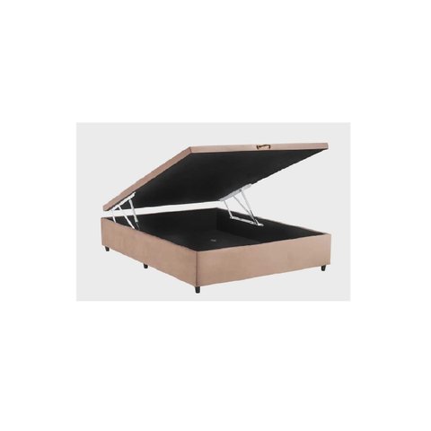 Cama Box Baú Viúvao Suede Rosé Com 128cm de Largura