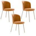 Ver imagem 1 de Kit 3 Cadeiras Sala de Jantar Estofada Gavi Arena L02 Couríssimo Whisky - Lyam Decor