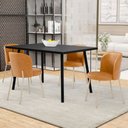 Ver imagem 2 de Kit 3 Cadeiras Sala de Jantar Estofada Gavi Arena L02 Couríssimo Whisky - Lyam Decor