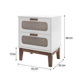 Mesa para Quarto Indiana Criado Santorini Branco 45cm - 4