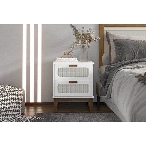 Mesa para Quarto Indiana Criado Santorini Branco 45cm