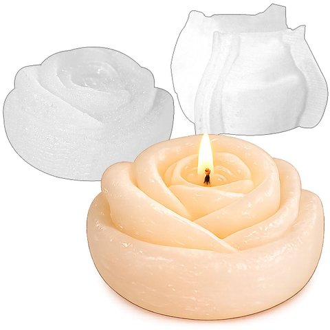 Forma para Rosa Decorativa em Silicone para Vela, Sabonete, Resina e Gesso