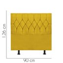 Ver imagem 2 de Cabeceira Estofada Istambul Capitonê 90cm Solteiro Box Quarto Corino Amarelo - Gat Magazine