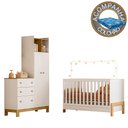 Ver imagem 4 de Berço Mini Cama Fantasia e Roupeiro com Cômoda Qencanto Slim Freijó Branco Acetinado Qmovi + Colchão