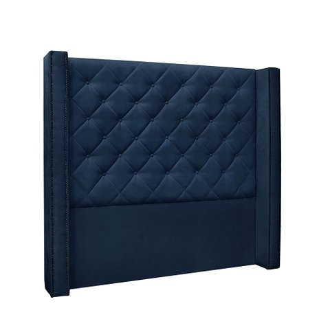 Cabeceira Vicenza Para Cama Box Solteiro 90 cm Suede Azul Marinho - D’Rossi