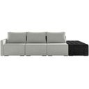 Ver imagem 5 de Sofá Ilha Modular para Sala 312cm com Puff Dublin K01 Linho Cinza e Sintético Preto - Lyam Decor