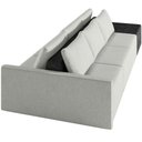 Ver imagem 4 de Sofá Ilha Modular para Sala 312cm com Puff Dublin K01 Linho Cinza e Sintético Preto - Lyam Decor