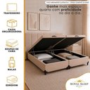 Ver imagem 3 de Cama Box com Baú King Bipartido Tecido Sintético Bege Royal Sleep