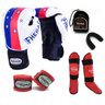 Kit Boxe Muay Thai Fheras New Top Luva+Band+Bucal+Caneleira Free Star 015 - 1