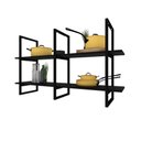 Ver imagem 3 de Prateleira Industrial de Ferro e Madeira para Cozinha - Nicho Decorativo
