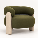 Ver mais imagens de Poltrona Orgânica Elegante Confortavel Redonda Anatomica Sala Quarto Recepção Linho Verde Courino Be