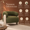 Ver imagem 3 de Poltrona Orgânica Elegante Confortavel Redonda Anatomica Sala Quarto Recepção Linho Verde Courino Be