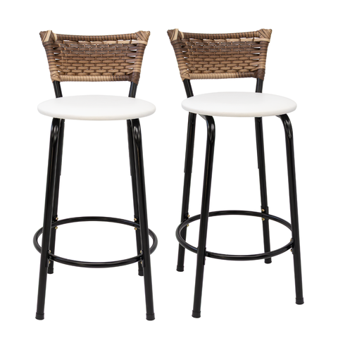 Kit 2 Bancos para Bancada Cozinha Gourmet Junco Cappuccino Balcão Ilha Banqueta 60cm Itagold