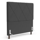 Ver imagem 1 de Cabeceira Cama Box Casal Queen Size Mel 160cm com Frame Veludo Cinza Escuro - Desk Design