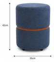 Ver imagem 2 de Kit de Puff Cinta no Meio Cobre Fosco, Cor Azul Linho - Let Móveis