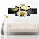 Ver imagem 1 de Quadro Decorativo Dinheiro Finanças Comercial Salas Interiores Mosaico 5 Peças Com Moldura