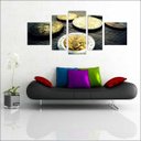 Ver imagem 4 de Quadro Decorativo Dinheiro Finanças Comercial Salas Interiores Mosaico 5 Peças Com Moldura