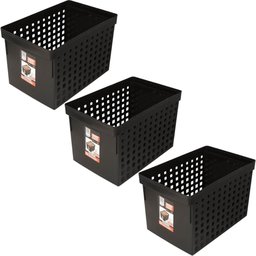Kit 3 Caixas Plásticas para Arquivos Pastas Suspensas com Furação 42x27cm Office Line Ordene - 1