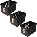 Ver imagem 1 de Kit 3 Caixas Plásticas para Arquivos Pastas Suspensas com Furação 42x27cm Office Line Ordene