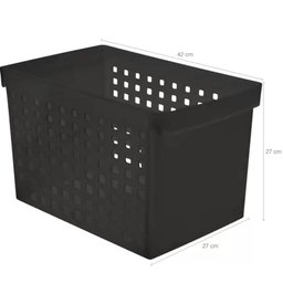 Kit 3 Caixas Plásticas para Arquivos Pastas Suspensas com Furação 42x27cm Office Line Ordene - 4