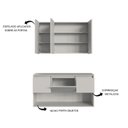 Ver imagem 5 de Conjunto Gabinete de Banheiro Suspenso 110cm com Espelheira Lavinia Arenas