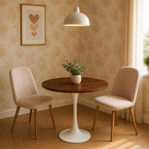 Mesa de Jantar Saarinen Redonda 60cm - MDF Melamínico Pau Ferro