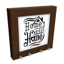 Ver imagem 2 de Porta Chaves de Parede Home Sweet Home Moldura Madeira 12x12