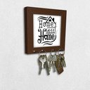 Ver imagem 3 de Porta Chaves de Parede Home Sweet Home Moldura Madeira 12x12