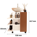 Ver imagem 7 de Armário Gabinete de Banheiro Classic para Pia de Coluna - Jm3 Móveis:branco/ripado