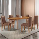 Ver imagem 1 de Mesa de Jantar Diane 180cm Tampo Mdf Laminado com 6 Cadeiras Isadora Moderna Mobília