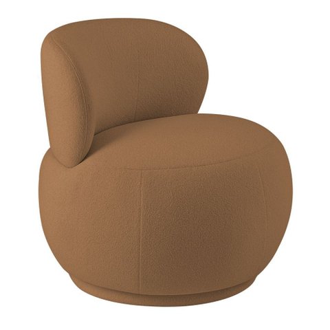 Poltrona Orgânica Aisha Base Fixa Bouclé Terracota - Nexta Casa