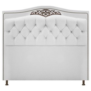 Cabeceira Imperio 100 cm Suede Branco